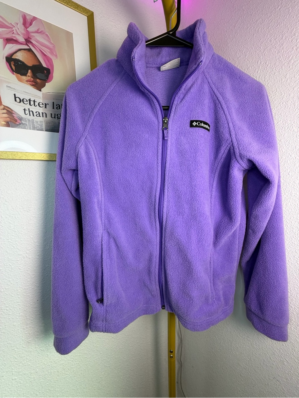 Columbia Lavender Purple Full-Zip Fleece Jacket Girls Size Large